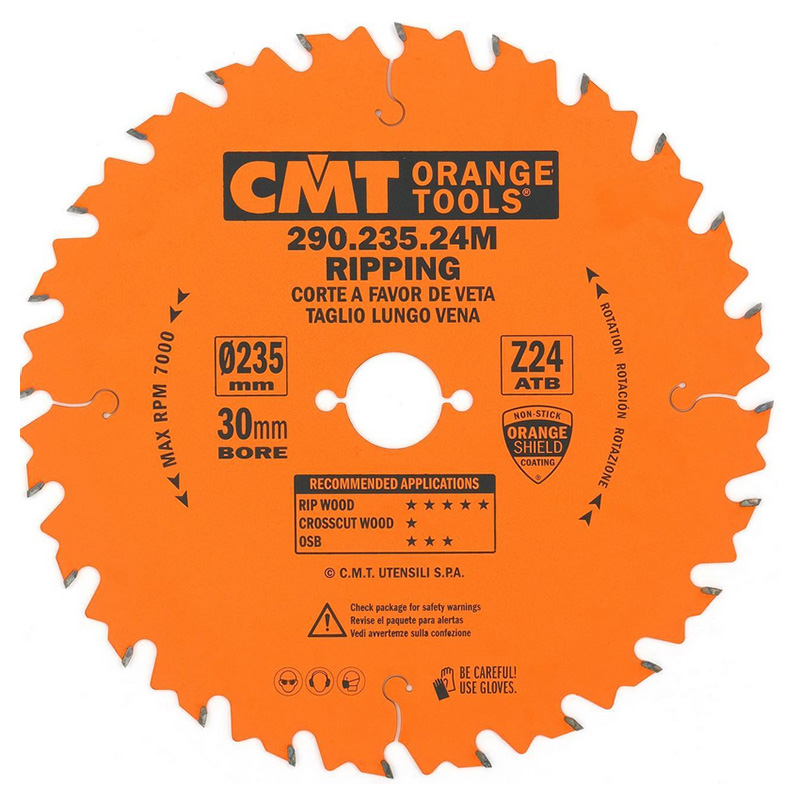 Диск пильный 235x30x2,8/1,8 20° 10° ATB Z=24 CMT 290.235.24M