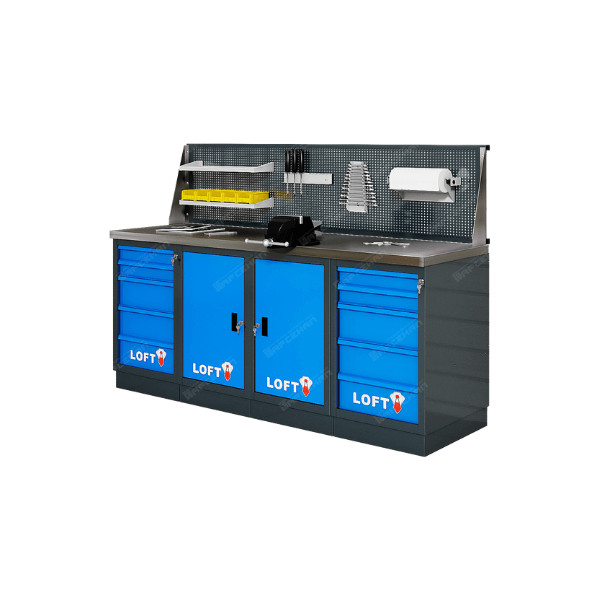 Верстак LOFT 2м с 2 верстачными и 2 инструментальными тумбами