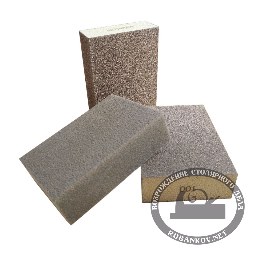 Губка шлифовальная четырехсторонняя, P150, 96*68*26мм.