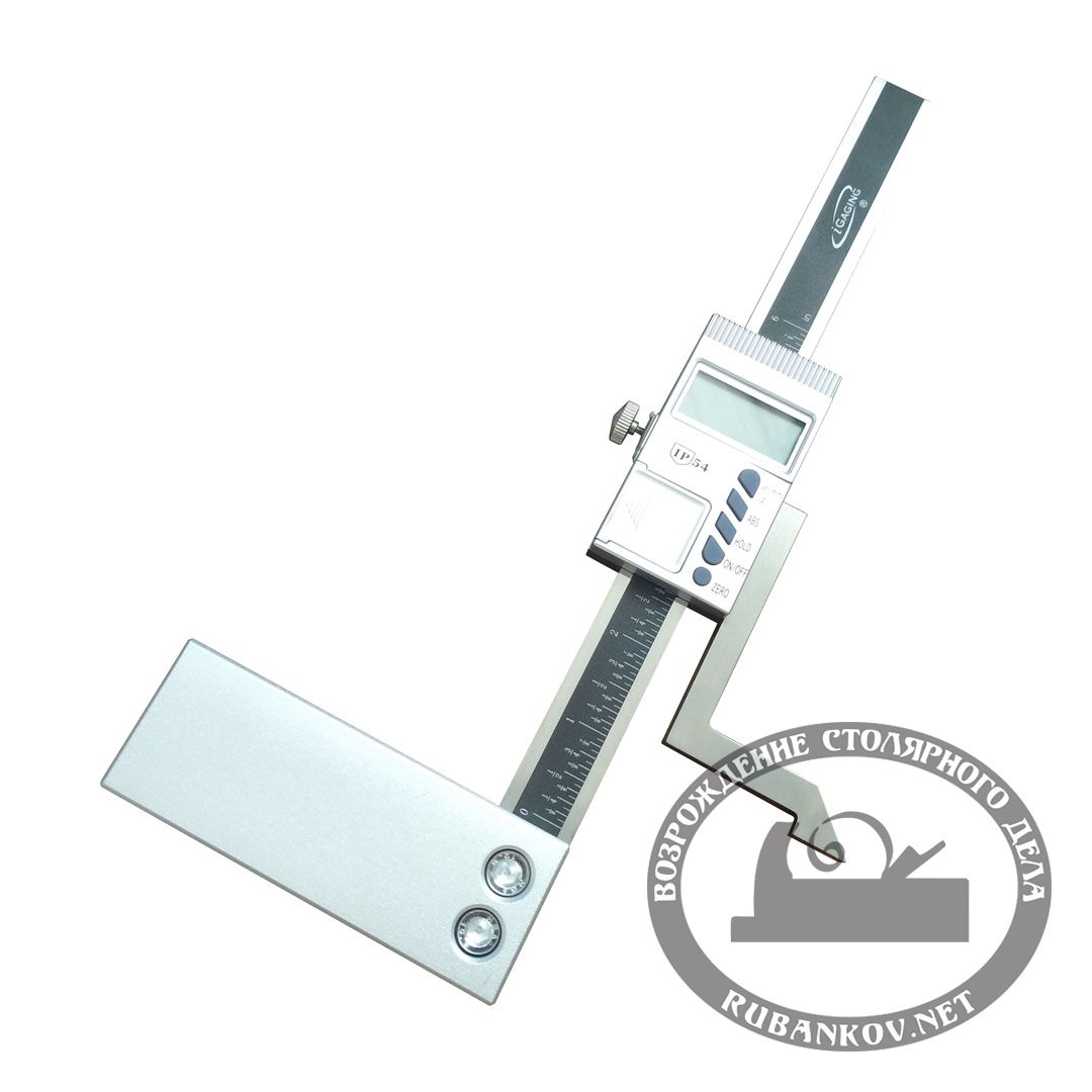 Высотомер цифровой 0-150мм с большим дисплеем и магнитной подошвой, iGaging