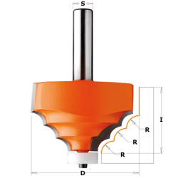 Фреза концевая CMT по искуственному камню D=66,7 I=41,3 S=12,0 R=8,00  980.521.11