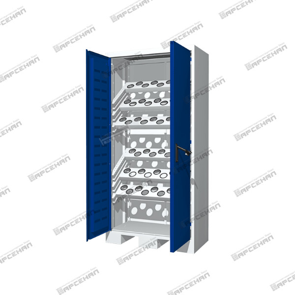 Шкаф с 6-ю несущими шинами для установки держателей инструмента с хвостовиком SK (6 уровней)