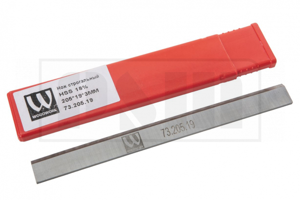Нож строгальный HSS 18% 205X19X3мм (1 шт.) для 60А, 60C, JJ-8-M, JJ-8L-M, JJ-866