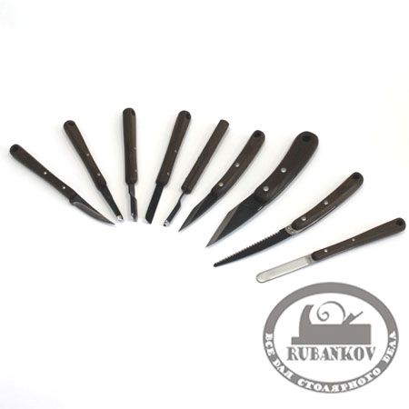 Набор японских резцов HIRO, 9штук, в скрутке