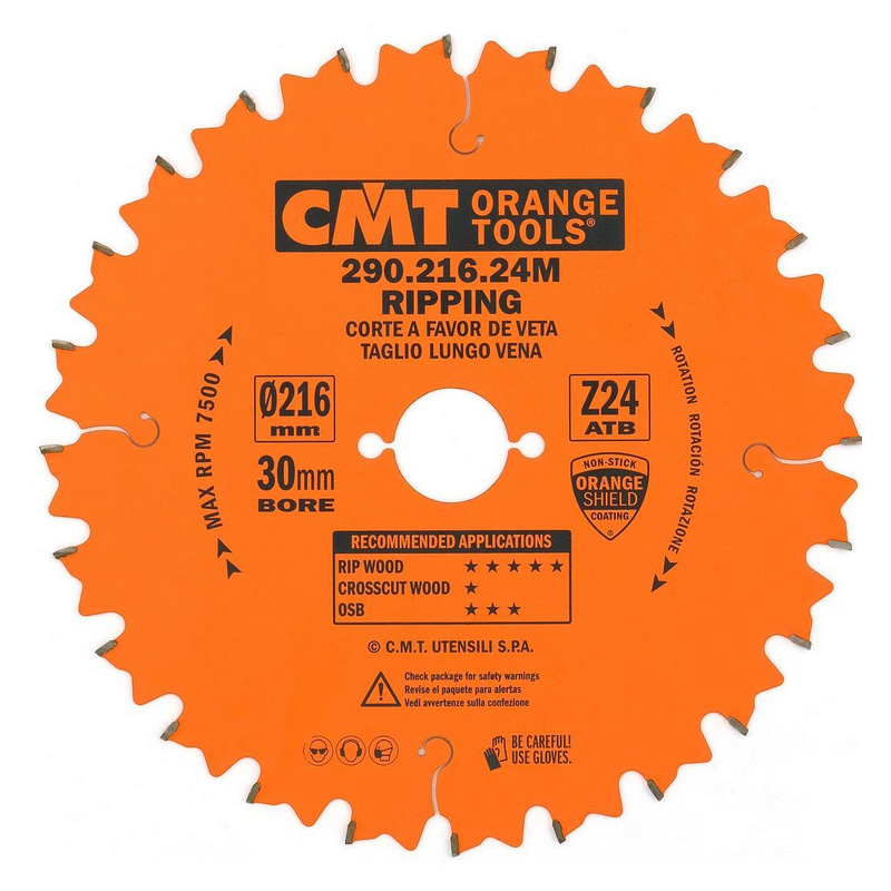Диск пильный 216x30x2,8/1,8 -5° 15° ATB Z=24 CMT 290.216.24M
