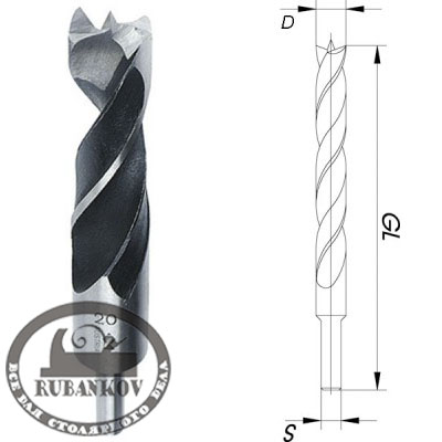 Сверло по дереву, D16*162 мм