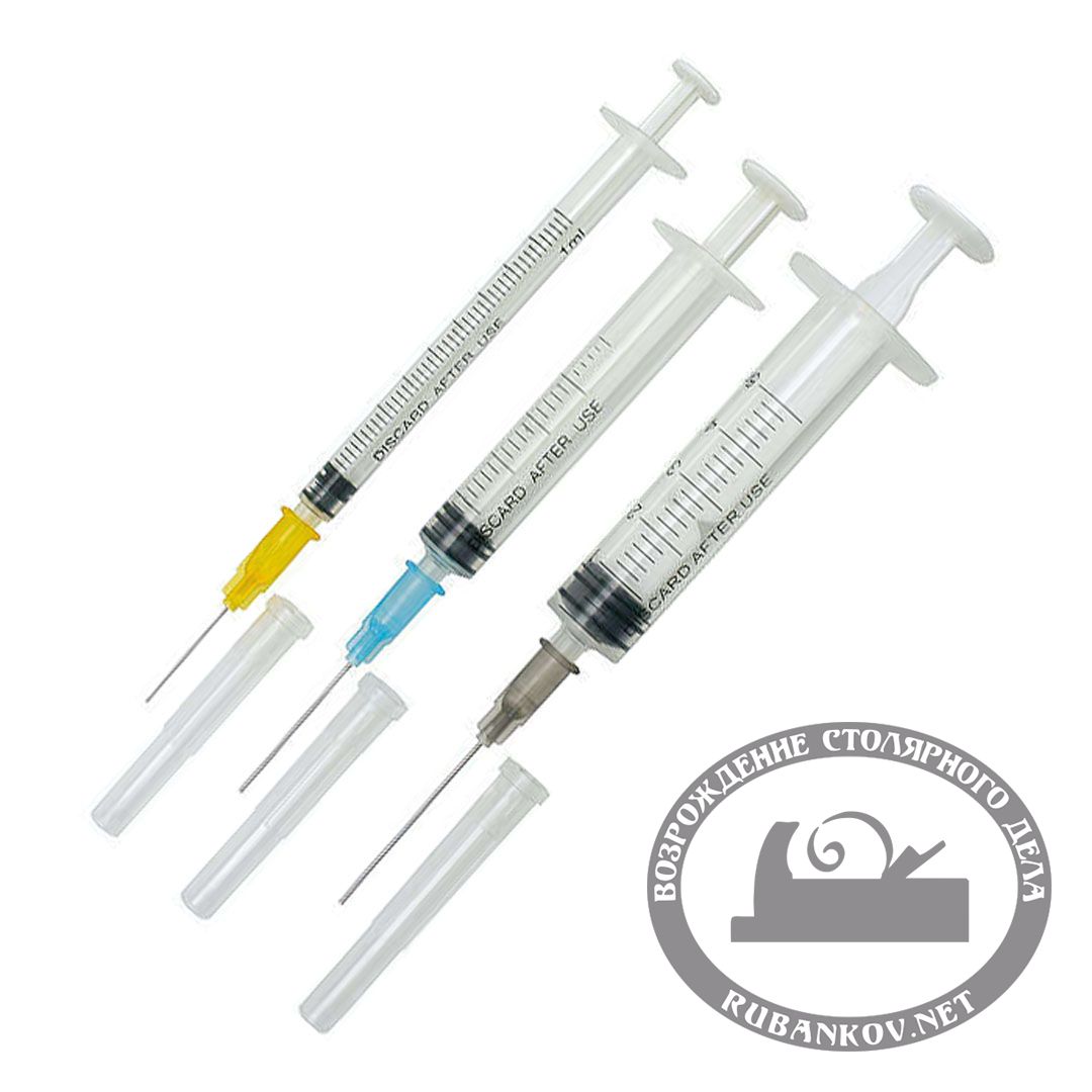 Набор шприцев для нанесения клея, 3 штуки