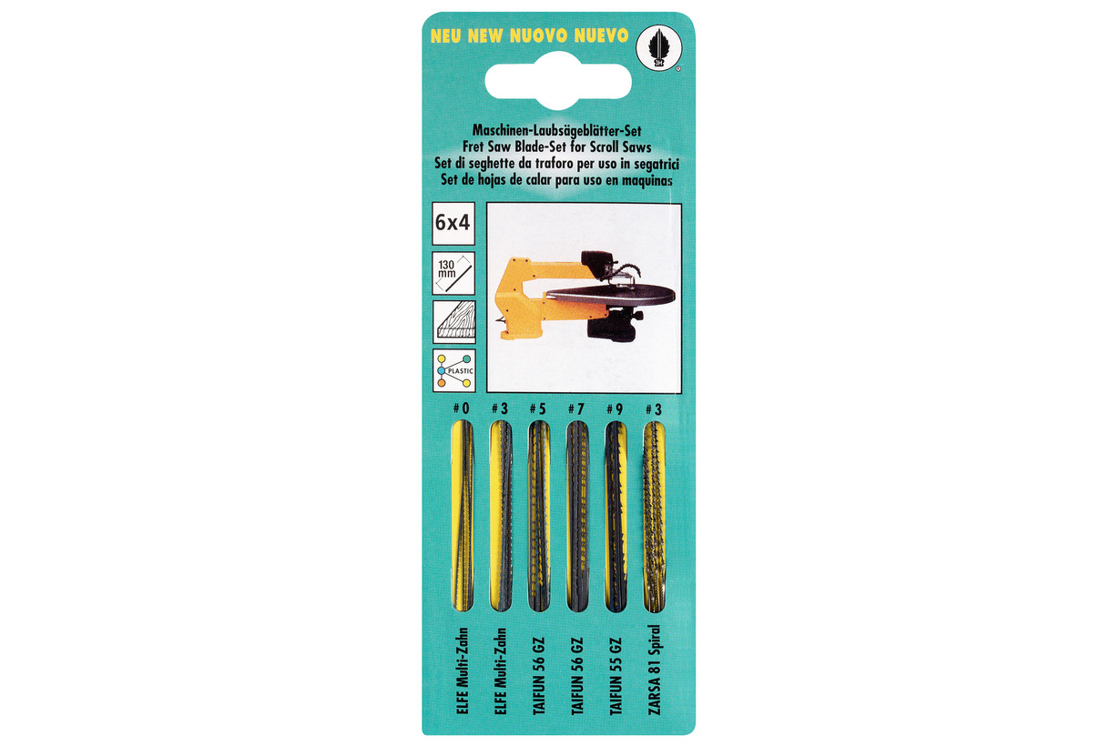 Пилки лобзиковые по дереву, 130мм, набор из 4 типов, 24шт.