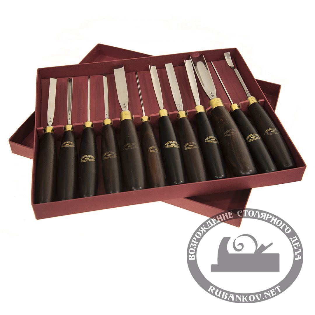 Набор резчицкий Crown, 12 предметов, в коробке