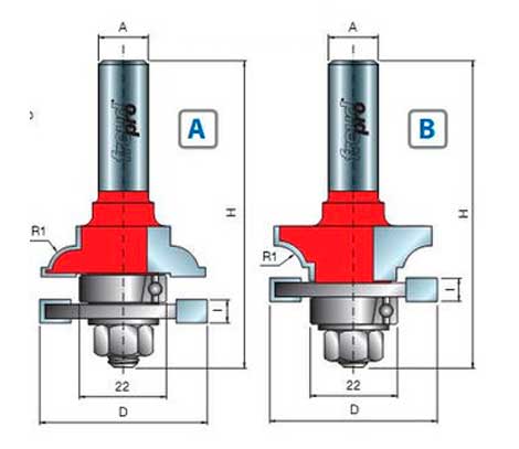 Фреза для изготовления обвязки мебельного фасада Freud 99-22412