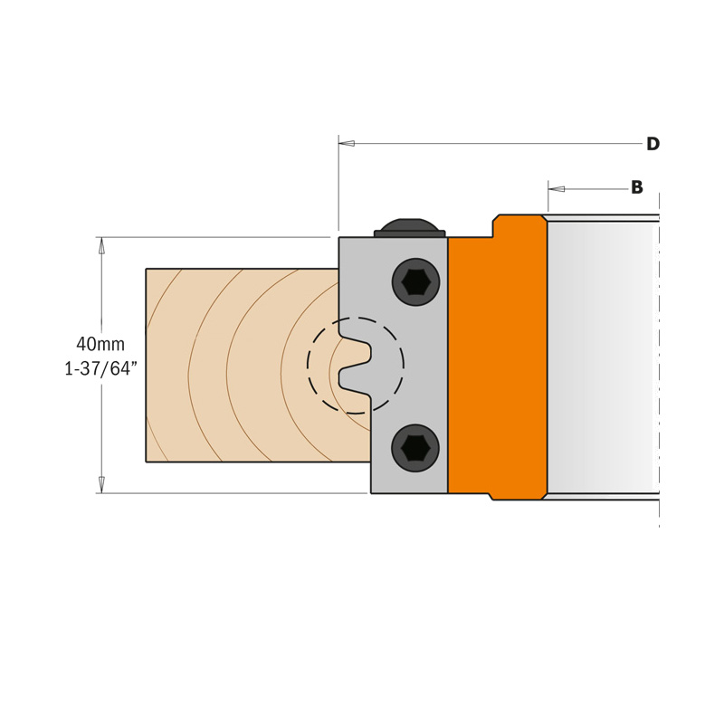 Фреза сращивание F=35 D=110x38 насадная (алюм.) смен.ножи HM (кейс) CMT 694.009.35