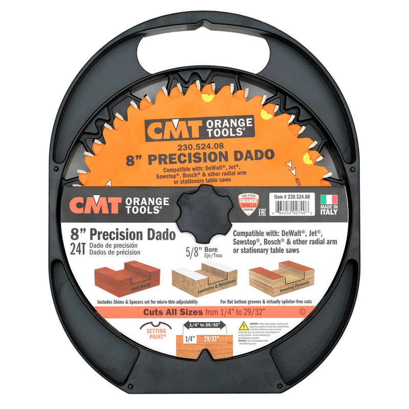 CMT Деревообрабатывающий инструмент и оснастка Пазовые регулируемые диски Dado (230.524.08)