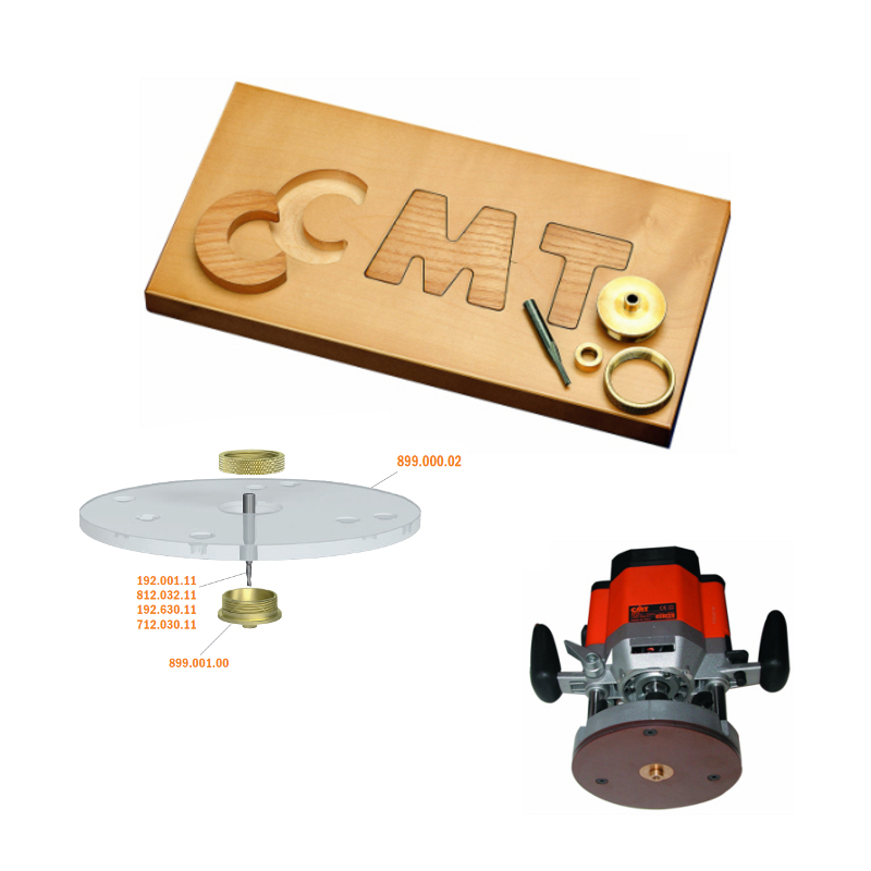 CMT Деревообрабатывающий инструмент и оснастка Приспособления для гравирования и вырезания вставок по шаблонам CMT INLAY KIT