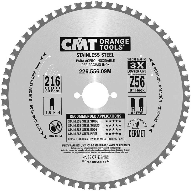 CMT Деревообрабатывающий инструмент и оснастка По нержавеющей стали "сухой рез" (226.5)