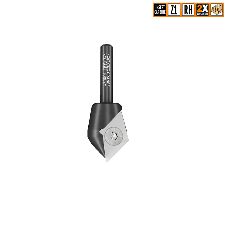 CMT Деревообрабатывающий инструмент и оснастка Фрезы для V-образных пазов 90° и гравирования со сменным ножом