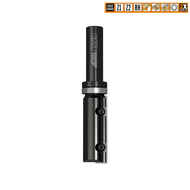 CMT Деревообрабатывающий инструмент и оснастка Фрезы обгонные с верхним подшипником и сменными ножами Z1