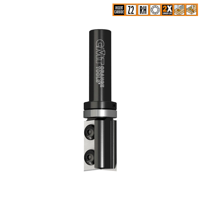 CMT Деревообрабатывающий инструмент и оснастка Фрезы обгонные с верхним подшипником и сменными ножами Z2