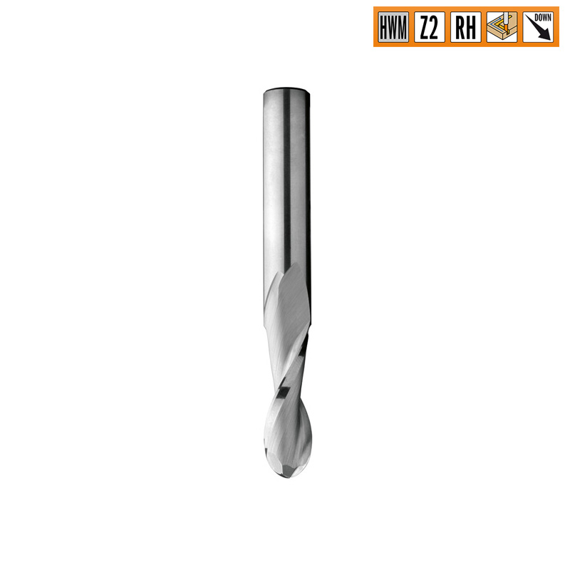 CMT Деревообрабатывающий инструмент и оснастка Серия 199 Z2 спиральные фрезы с радиусным торцом верхний рез для гравировальных работ