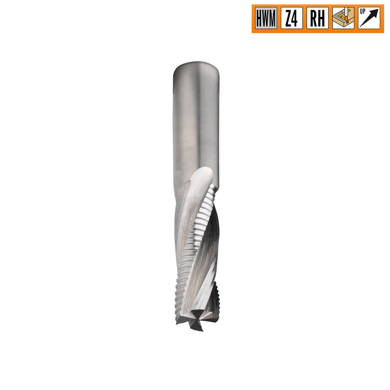 CMT Деревообрабатывающий инструмент и оснастка Серия 197 Z4 (2+2R) спиральные фрезы со стружколомом верхний рез