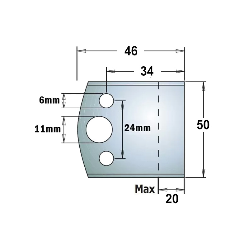 CMT Деревообрабатывающий инструмент и оснастка Комплекты бланкет SP ножей и ограничителей для профилирования шириной 50 мм