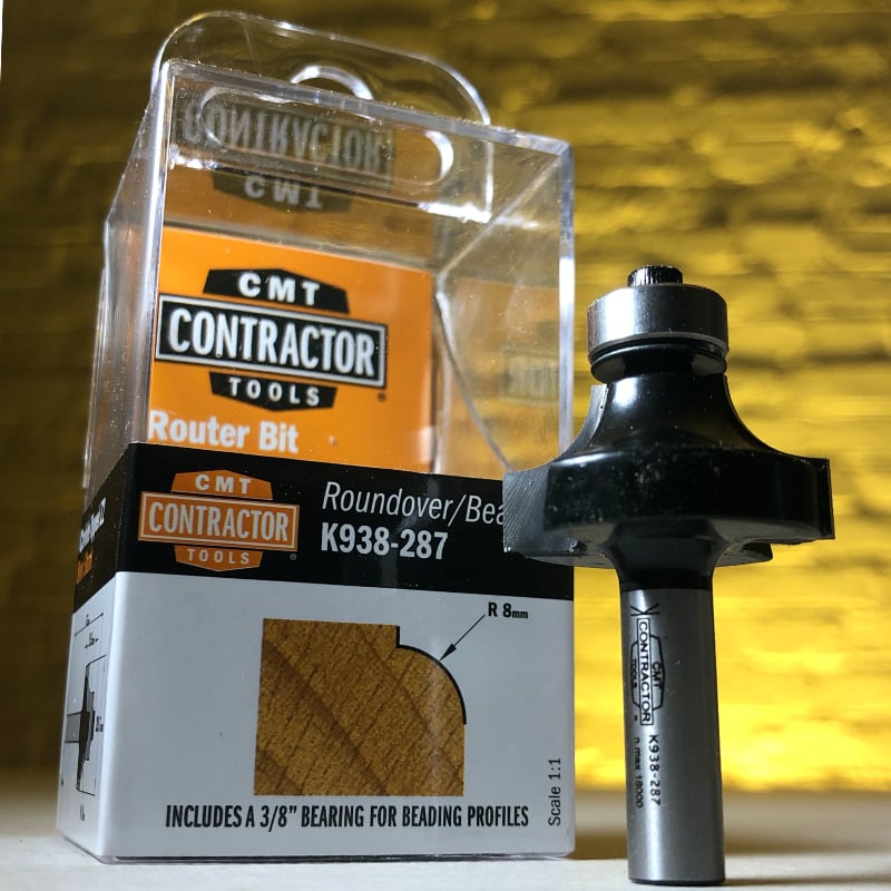 Фрезы концевые напайные радиусные с нижним подшипником Roundover and BeadingRouter Bit CMT Contractor Tools® K938