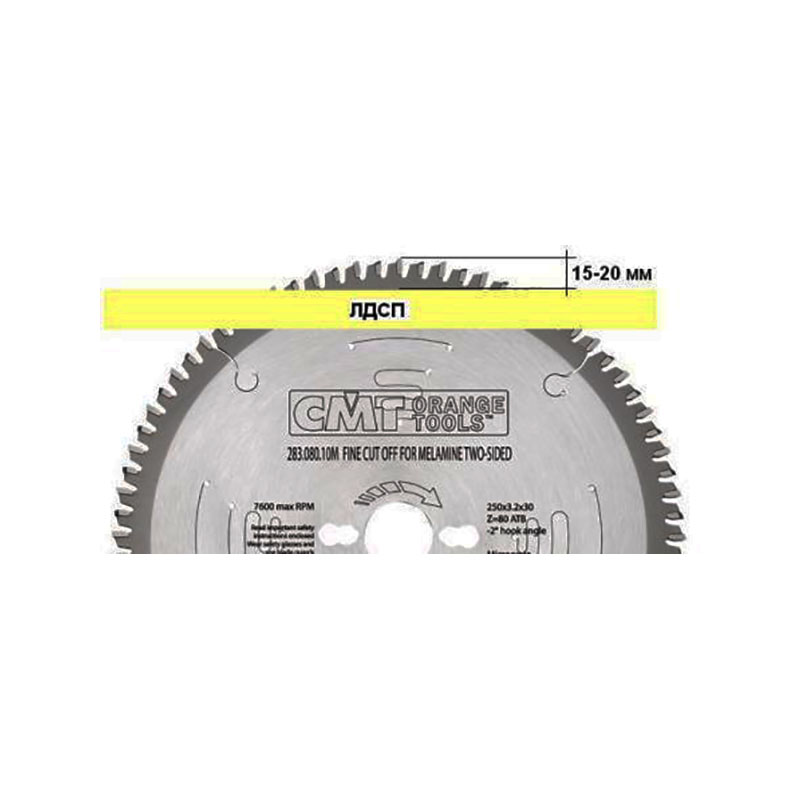 Вылет пильного диска над плитой 