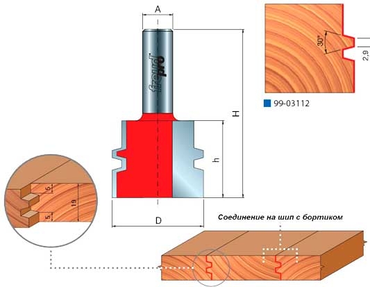  изготовление закрытого шипа фрезой  FREUD PRO 99-03112