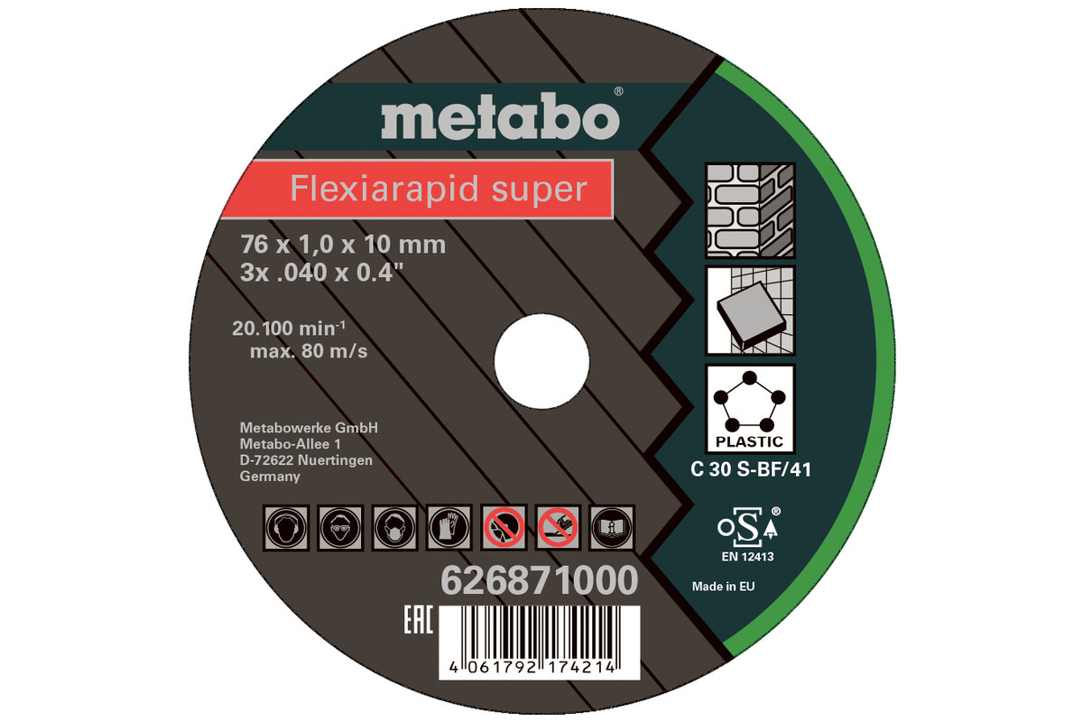 Metabo Инструмент и оснастка Отрезные круги для обычной и высокосортной стали