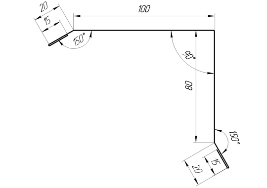 Чертёж Планка ветровая торцевая окрашенная