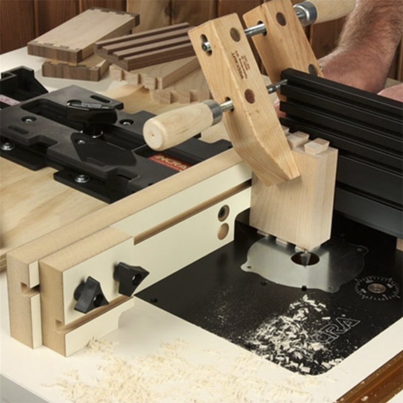 Параллельный упор INCRA Jig Fence System IJ32FNCSYS и позиционер Original INCRA Jig IJ32 на фрезерном столе