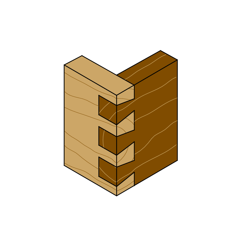 Соединение ласточкин хвост сквозное