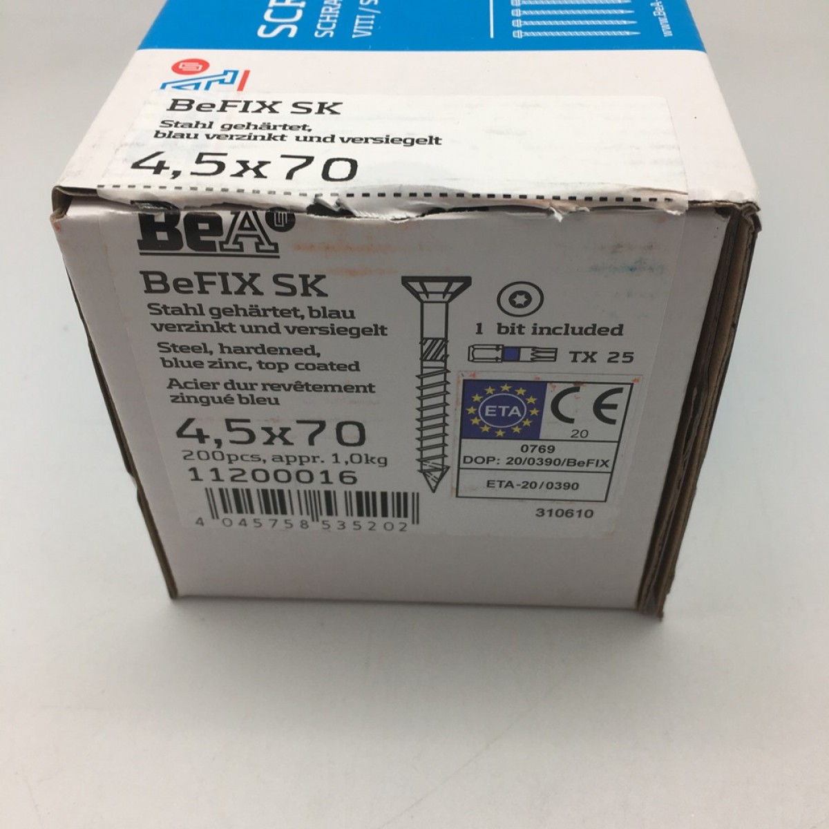Конструкционный саморез с потайной головкой BeA BeFIX 4,5х70 TX25 (200 шт)