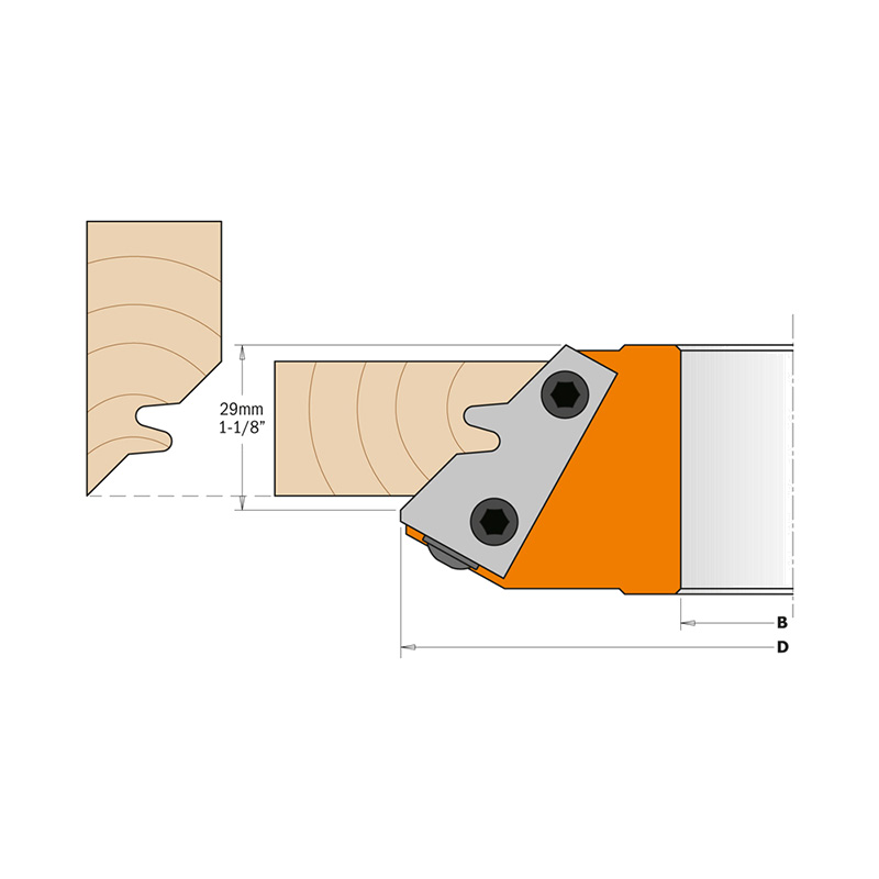 Фреза сращивание 45гр. F=50 D=150x26 насадная (алюм.) смен.ножи HM (кейс) CMT 694.011.50