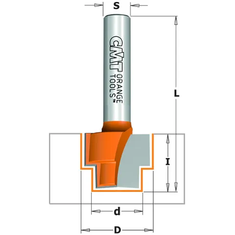 Фреза концевая CMT пазовая D=19,0 I=15,9 S=8,0 L=50,8  965.121.11