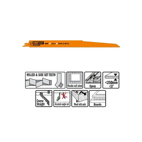 Пилки сабельные 5 штук для дерева и металла(BIM) 300x3,2-5x5-8TPI CMT JS1210VF-5