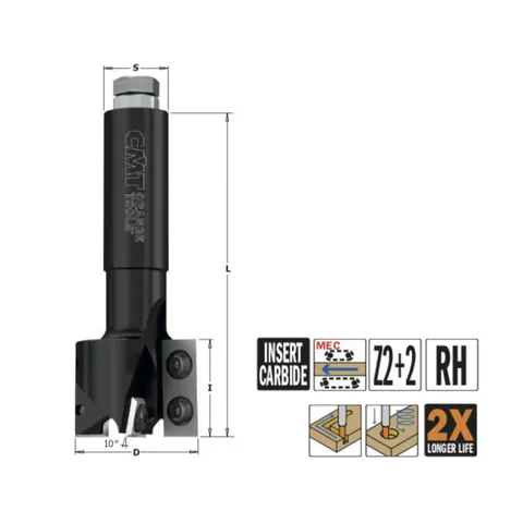 Фреза концевая пазовая, с врезным зубом HM Z2 S=20 D=40 I=29,5 CMT 653.001.11