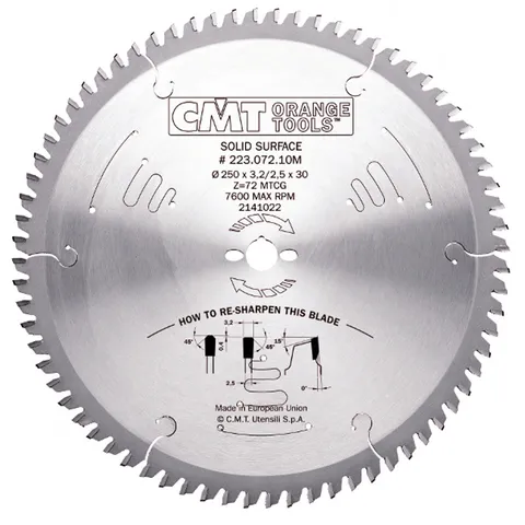 Диск пильный 250x30x3,2/2,5 0° MTCG Z=72 CMT 223.072.10M