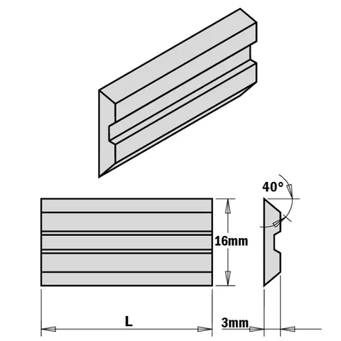 Комплект из 2-х ножей 235x16x3 HPS CMT 795.235.16
