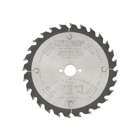 Диск пильный 160X2.2X20 Z28 ATB CMT 285.160.28H