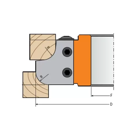 Комплект 2 ножей HM 40x30x2 R=12 для 694.007 CMT 695.007.12