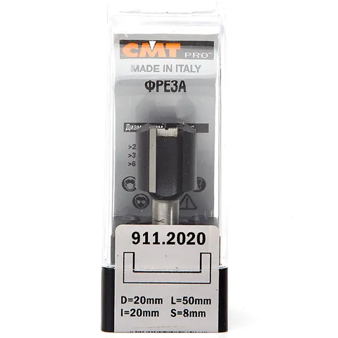 Фреза концевая CMT пазовая D=20,0 I=20,0 S=8,0 L=50,0  CMT PRO 911.2020