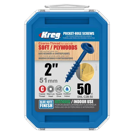 Саморезы Kreg Jig Blue-Kote: SML-C2B-50