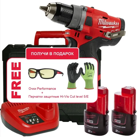 Аккумуляторная дрель-шуруповерт Milwaukee M12 FUEL FDD-202X