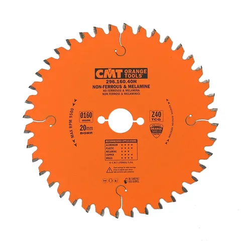 Диск пильный 160x20x2,2/1,6 -6° TCG Z=40 CMT 296.160.40H