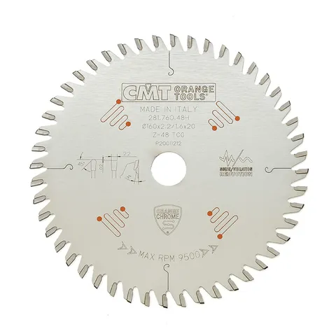 Диск пильный 160x20x2,2/1,6 TCG 4° Z=48 CMT 281.760.48H