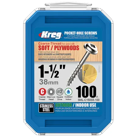 Саморезы Kreg Jig из нержавеющей стали: SML-C150S5-100
