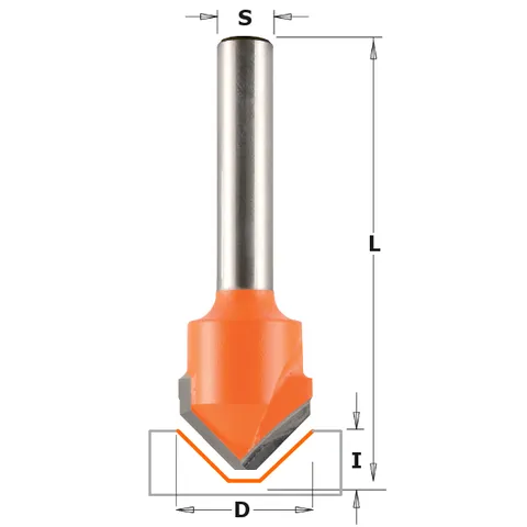 Фреза концевая CMT V-образная D=18,0 I=7,5 S=8,0 L=60,0  915.001.11