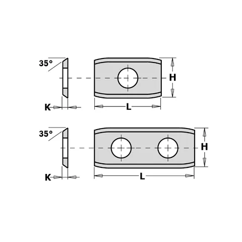 нож твердосплавный 50x12x1,5 F1730 (скосы) CMT 790.501.00