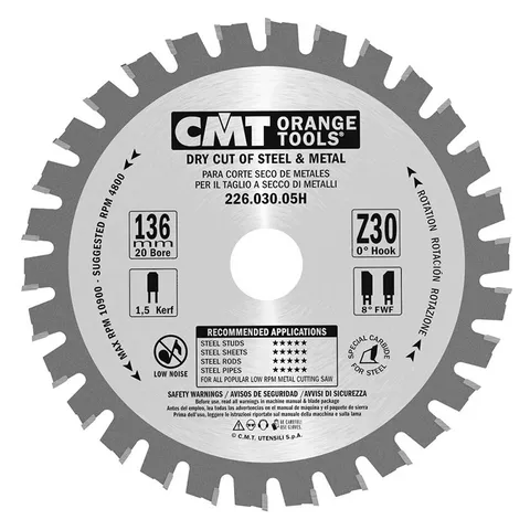 Диск пильный 136,5x20x1,5/1,2 0° FWF Z=30 4800 об/мин CMT 226.030.05H