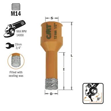 Коронка DIA S=M14 D=8x10x60 DX CMT 552-508
